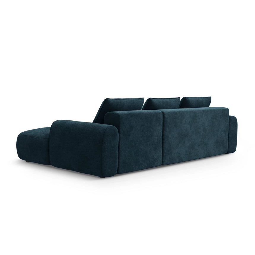 Calma 3-Sitzer Ecksofa mit Schlaffunktion und Stauraum, Rechte Seite, aus Samt in Tiefes Petrol (Vogue 13), 275x142x84 cm von Cosmopolitan Design – Bild 5