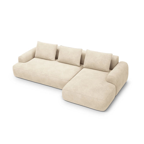 Calma 3-Sitzer Ecksofa mit Schlaffunktion und Stauraum, Rechte Seite, aus Samt oder Strukturstoff, 275x142x84 cm von Cosmopolitan Design – Bild 1