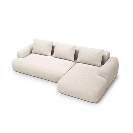 Calma 3-Sitzer Ecksofa mit Schlaffunktion und Stauraum, Rechte Seite, aus Strukturierter Stoff in Hellbeige (Baltimore Sand), 275x142x84 cm von Cosmopolitan Design – Bild 1