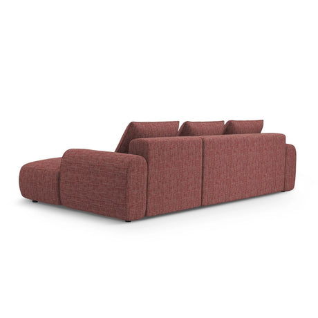 Calma 3-Sitzer Ecksofa mit Schlaffunktion und Stauraum, Rechte Seite, aus Strukturierter Stoff in Rot (Baltimore Marsala), 275x142x84 cm von Cosmopolitan Design – Bild 5