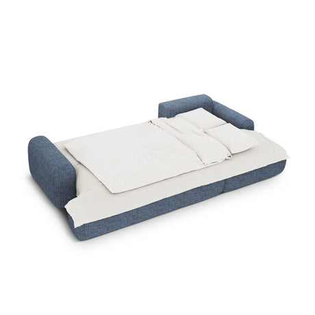 Calma 3-Sitzer Ecksofa mit Schlaffunktion und Stauraum, Rechte Seite, aus Strukturierter Stoff in Sunflower Melange (Baltimore Mostaza), 275x142x84 cm von Cosmopolitan Design – Bild 4