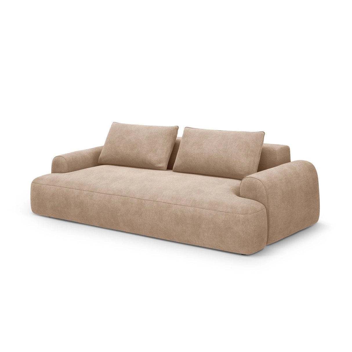 Calma 4-Sitzer Sofa mit Schlaffunktion und Stauraum, aus Samt in Dunkelbeige (Vogue 3), 250x100x84 cm von Cosmopolitan Design – Bild 3