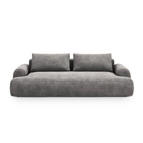 Calma 4-Sitzer Sofa mit Schlaffunktion und Stauraum, aus Samt in Grau (Vogue 15), 250x100x84 cm von Cosmopolitan Design – Bild 1