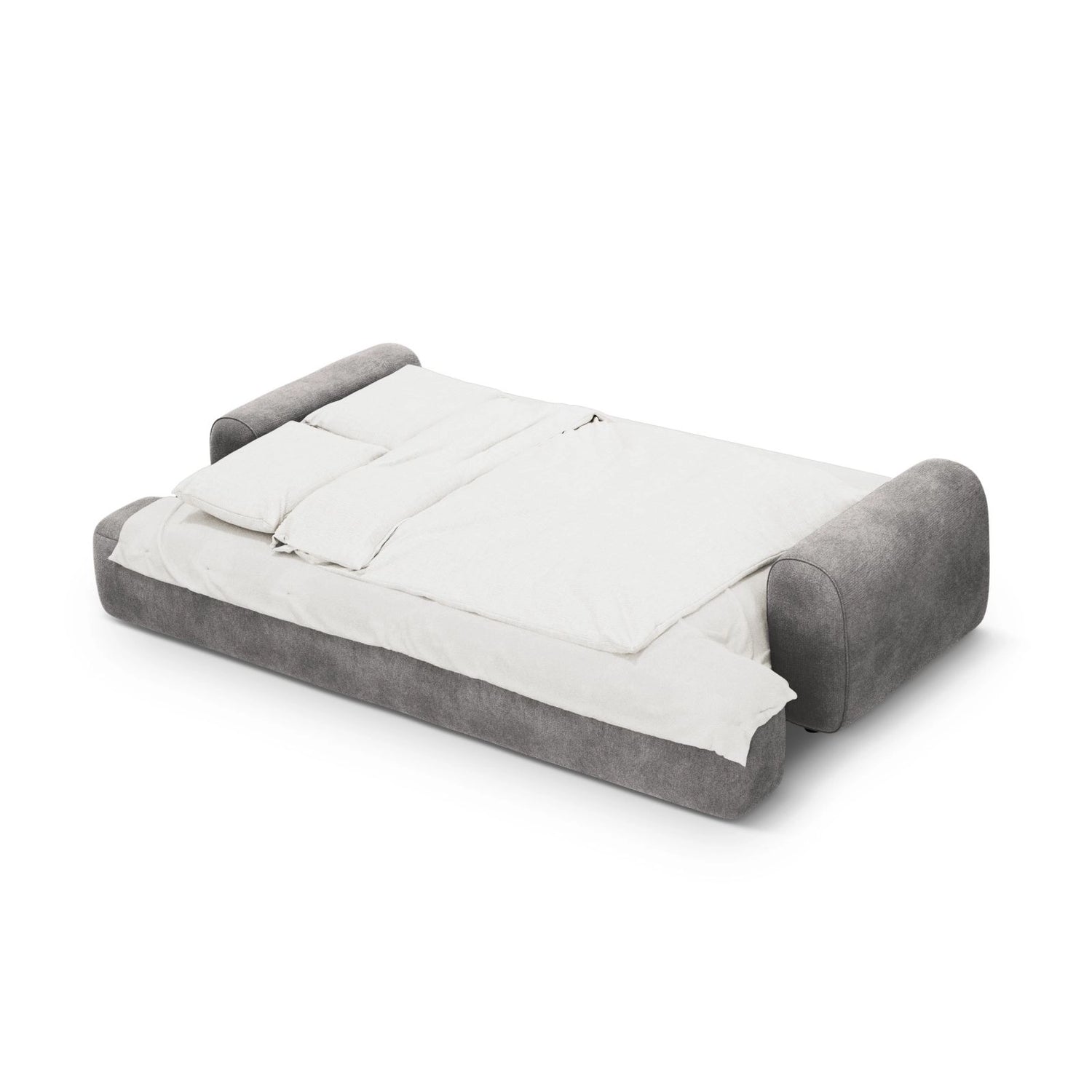 Calma 4-Sitzer Sofa mit Schlaffunktion und Stauraum, aus Samt in Grau (Vogue 15), 250x100x84 cm von Cosmopolitan Design – Bild 4