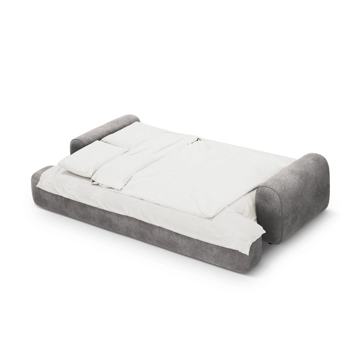 Calma 4-Sitzer Sofa mit Schlaffunktion und Stauraum, aus Samt in Grau (Vogue 15), 250x100x84 cm von Cosmopolitan Design – Bild 4