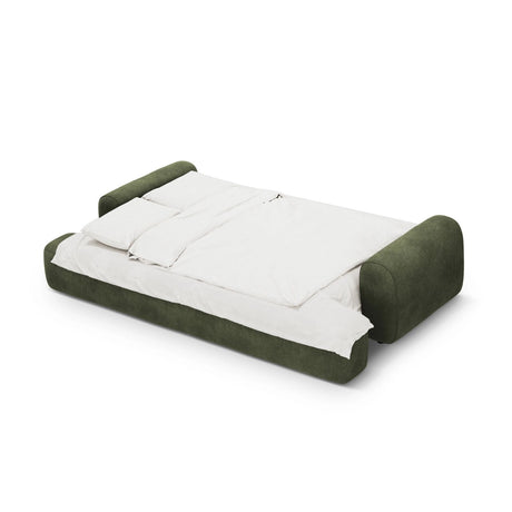 Calma 4-Sitzer Sofa mit Schlaffunktion und Stauraum, aus Samt in Grün (Vogue 11), 250x100x84 cm von Cosmopolitan Design – Bild 4