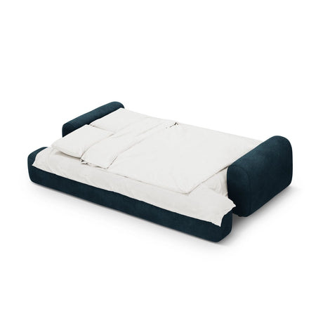 Calma 4-Sitzer Sofa mit Schlaffunktion und Stauraum, aus Samt in Tiefes Petrol (Vogue 13), 250x100x84 cm von Cosmopolitan Design – Bild 4