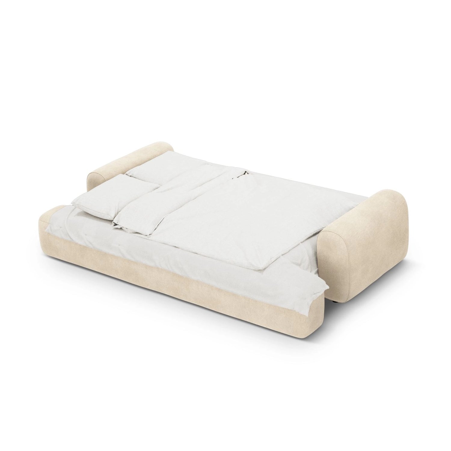 Calma 4-Sitzer Sofa mit Schlaffunktion und Stauraum, aus Samt oder Strukturstoff, 250x100x84 cm von Cosmopolitan Design – Bild 4