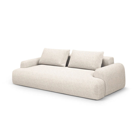 Calma 4-Sitzer Sofa mit Schlaffunktion und Stauraum, aus Strukturierter Stoff in Hellbeige (Baltimore Sand), 250x100x84 cm von Cosmopolitan Design – Bild 3