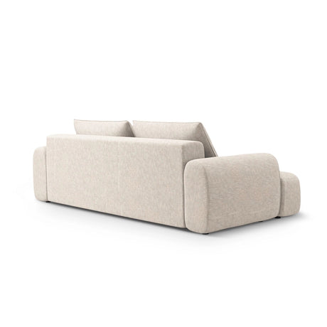 Calma 4-Sitzer Sofa mit Schlaffunktion und Stauraum, aus Strukturierter Stoff in Hellbeige (Baltimore Sand), 250x100x84 cm von Cosmopolitan Design – Bild 5