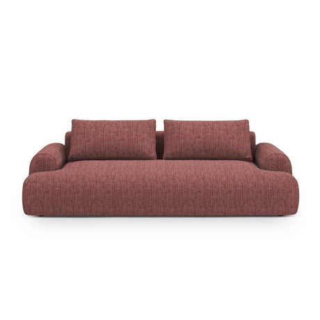 Calma 4-Sitzer Sofa mit Schlaffunktion und Stauraum, aus Strukturierter Stoff in Rot (Baltimore Marsala), 250x100x84 cm von Cosmopolitan Design – Bild 1