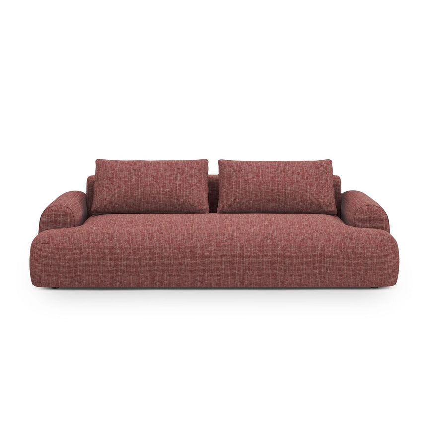 Calma 4-Sitzer Sofa mit Schlaffunktion und Stauraum, aus Strukturierter Stoff in Rot (Baltimore Marsala), 250x100x84 cm von Cosmopolitan Design – Bild 1