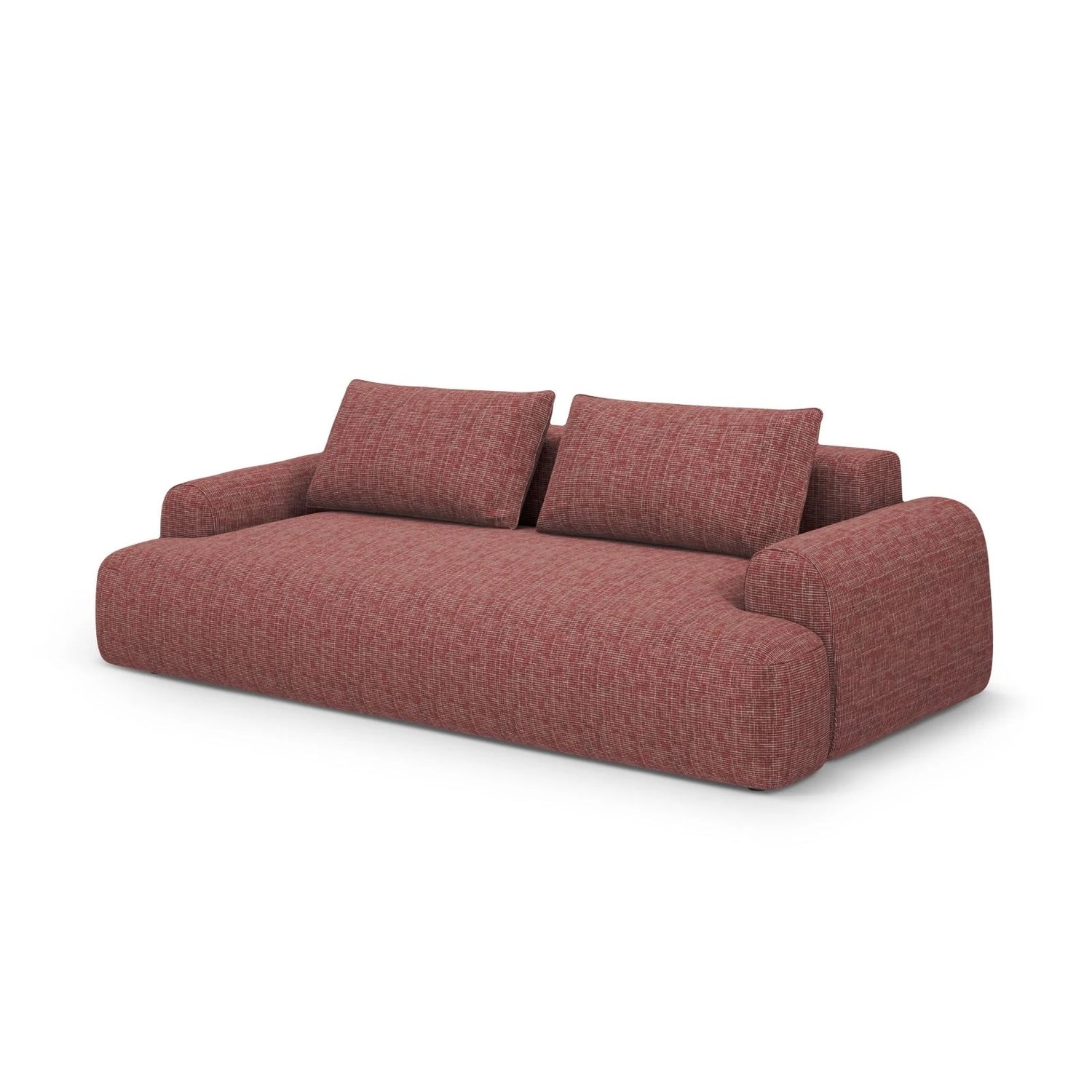 Calma 4-Sitzer Sofa mit Schlaffunktion und Stauraum, aus Strukturierter Stoff in Rot (Baltimore Marsala), 250x100x84 cm von Cosmopolitan Design – Bild 3