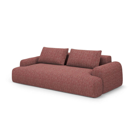 Calma 4-Sitzer Sofa mit Schlaffunktion und Stauraum, aus Strukturierter Stoff in Rot (Baltimore Marsala), 250x100x84 cm von Cosmopolitan Design – Bild 3