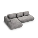 Calma 5-Sitzer Ecksofa mit Schlaffunktion und Stauraum, Linke Seite, aus Samt in Grau (Vogue 15), 275x142x84 cm von Cosmopolitan Design – Bild 1