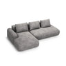 Calma 5-Sitzer Ecksofa mit Schlaffunktion und Stauraum, Linke Seite, aus Samt in Grau (Vogue 15), 275x142x84 cm von Cosmopolitan Design – Bild 1