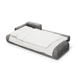 Calma 5-Sitzer Ecksofa mit Schlaffunktion und Stauraum, Linke Seite, aus Samt in Grau (Vogue 15), 275x142x84 cm von Cosmopolitan Design – Bild 4