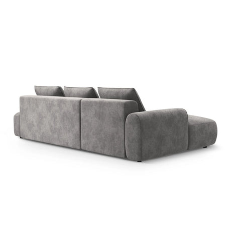 Calma 5-Sitzer Ecksofa mit Schlaffunktion und Stauraum, Linke Seite, aus Samt in Grau (Vogue 15), 275x142x84 cm von Cosmopolitan Design – Bild 5