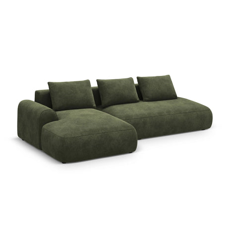 Calma 5-Sitzer Ecksofa mit Schlaffunktion und Stauraum, Linke Seite, aus Samt in Grün (Vogue 11), 275x142x84 cm von Cosmopolitan Design – Bild 3