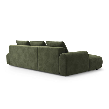 Calma 5-Sitzer Ecksofa mit Schlaffunktion und Stauraum, Linke Seite, aus Samt in Grün (Vogue 11), 275x142x84 cm von Cosmopolitan Design – Bild 5
