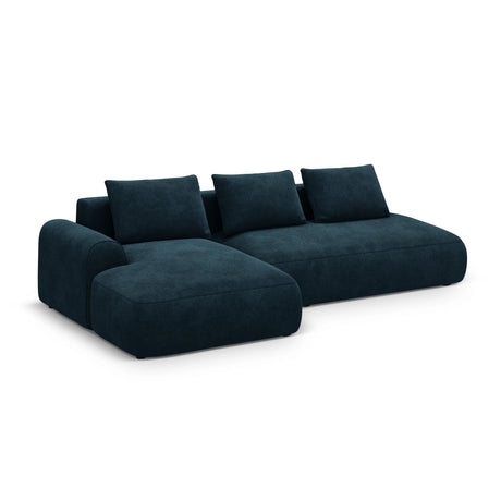 Calma 5-Sitzer Ecksofa mit Schlaffunktion und Stauraum, Linke Seite, aus Samt in Tiefes Petrol (Vogue 13), 275x142x84 cm von Cosmopolitan Design – Bild 3