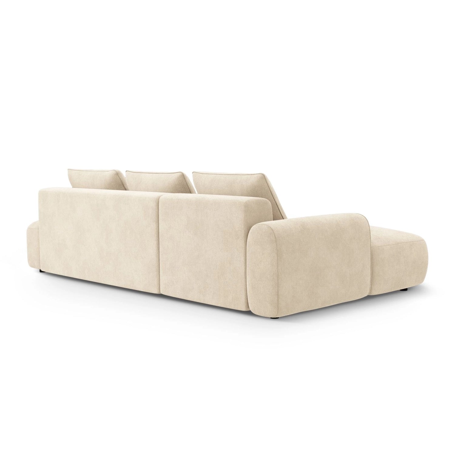 Calma 5-Sitzer Ecksofa mit Schlaffunktion und Stauraum, Linke Seite, aus Samt oder Strukturstoff, 275x142x84 cm von Cosmopolitan Design – Bild 5