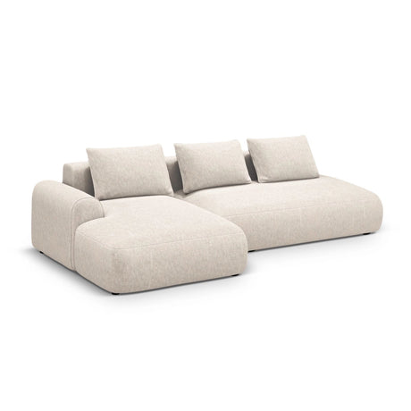 Calma 5-Sitzer Ecksofa mit Schlaffunktion und Stauraum, Linke Seite, aus Strukturierter Stoff in Hellbeige (Baltimore Sand), 275x142x84 cm von Cosmopolitan Design – Bild 3