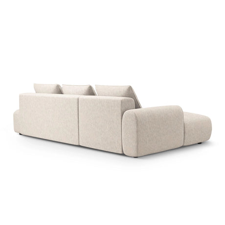 Calma 5-Sitzer Ecksofa mit Schlaffunktion und Stauraum, Linke Seite, aus Strukturierter Stoff in Hellbeige (Baltimore Sand), 275x142x84 cm von Cosmopolitan Design – Bild 5