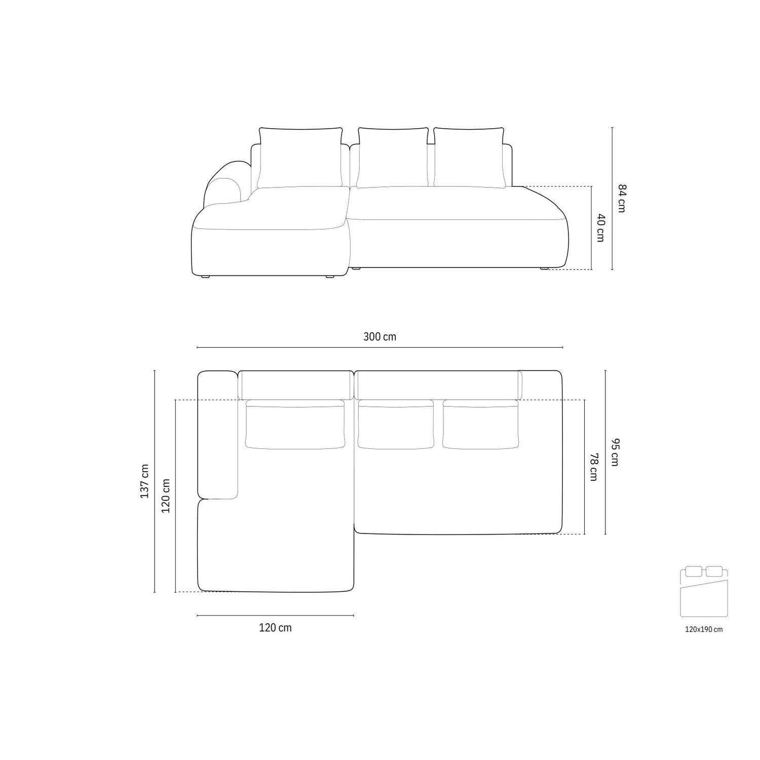 Calma 5-Sitzer Ecksofa mit Schlaffunktion und Stauraum, Linke Seite, aus Strukturierter Stoff in Rot (Baltimore Marsala), 275x142x84 cm von Cosmopolitan Design – Bild 2