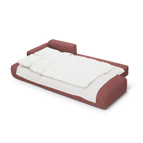 Calma 5-Sitzer Ecksofa mit Schlaffunktion und Stauraum, Linke Seite, aus Strukturierter Stoff in Rot (Baltimore Marsala), 275x142x84 cm von Cosmopolitan Design – Bild 4