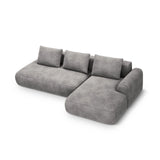 Calma 5-Sitzer Ecksofa mit Schlaffunktion und Stauraum, Rechte Seite, aus Samt in Grau (Vogue 15), 275x142x84 cm von Cosmopolitan Design – Bild 1
