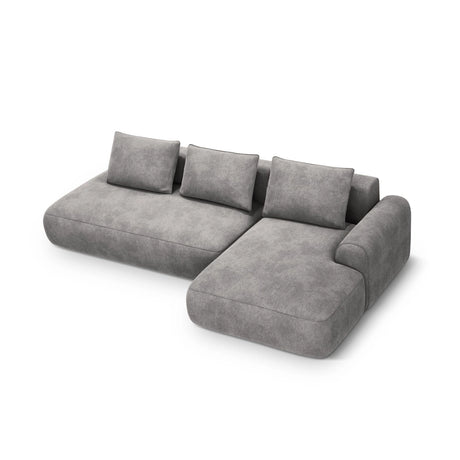 Calma 5-Sitzer Ecksofa mit Schlaffunktion und Stauraum, Rechte Seite, aus Samt in Grau (Vogue 15), 275x142x84 cm von Cosmopolitan Design – Bild 1