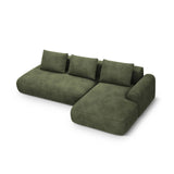 Calma 5-Sitzer Ecksofa mit Schlaffunktion und Stauraum, Rechte Seite, aus Samt in Grün (Vogue 11), 275x142x84 cm von Cosmopolitan Design – Bild 1
