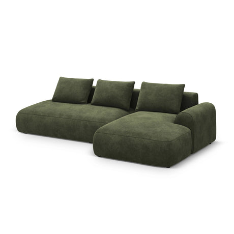 Calma 5-Sitzer Ecksofa mit Schlaffunktion und Stauraum, Rechte Seite, aus Samt in Grün (Vogue 11), 275x142x84 cm von Cosmopolitan Design – Bild 3
