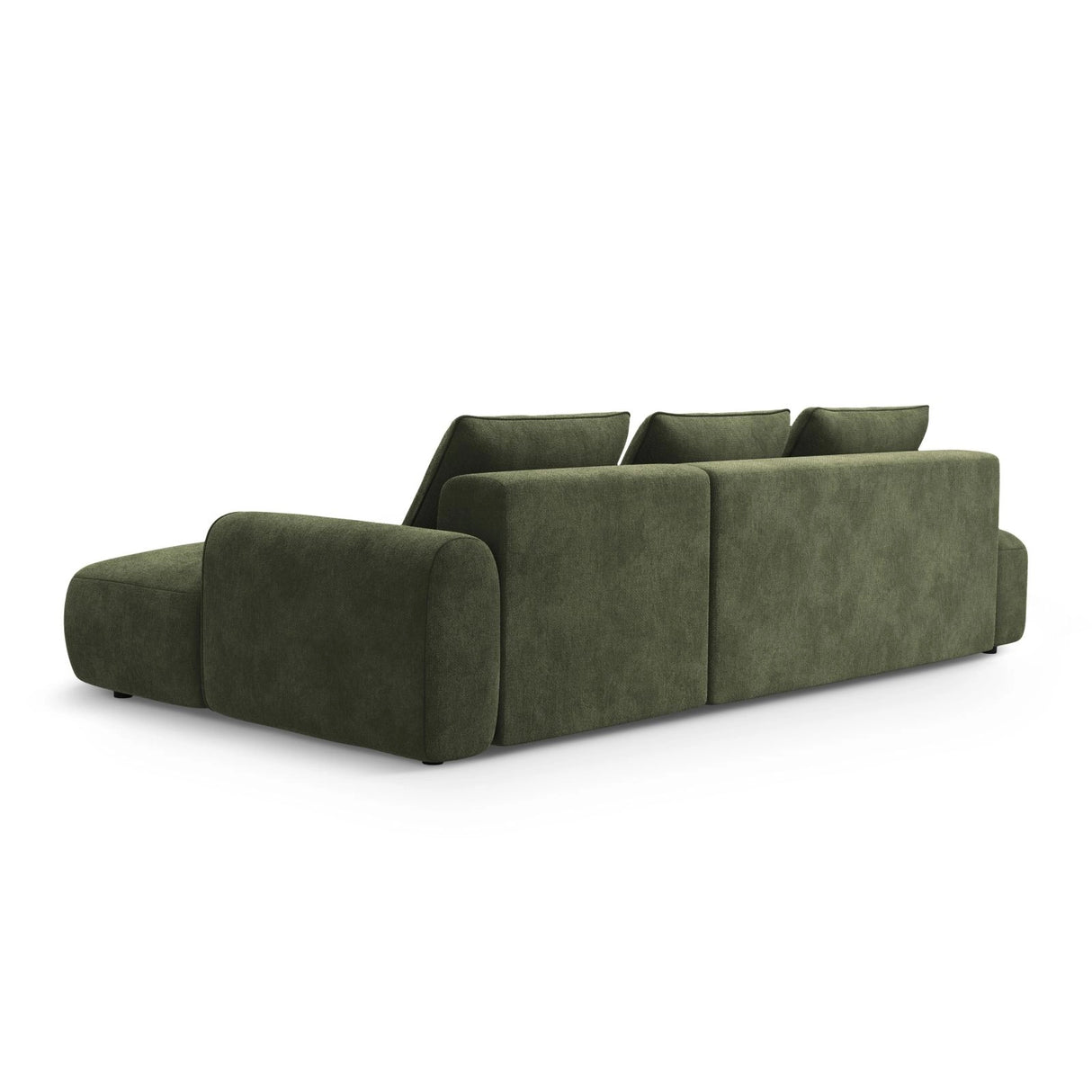Calma 5-Sitzer Ecksofa mit Schlaffunktion und Stauraum, Rechte Seite, aus Samt in Grün (Vogue 11), 275x142x84 cm von Cosmopolitan Design – Bild 5