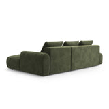 Calma 5-Sitzer Ecksofa mit Schlaffunktion und Stauraum, Rechte Seite, aus Samt in Grün (Vogue 11), 275x142x84 cm von Cosmopolitan Design – Bild 5