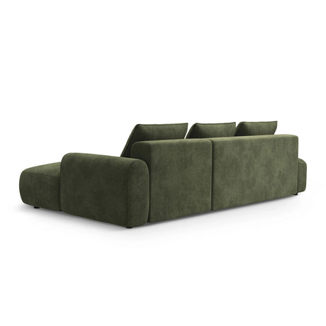 Calma 5-Sitzer Ecksofa mit Schlaffunktion und Stauraum, Rechte Seite, aus Samt in Grün (Vogue 11), 275x142x84 cm von Cosmopolitan Design – Bild 5