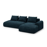 Calma 5-Sitzer Ecksofa mit Schlaffunktion und Stauraum, Rechte Seite, aus Samt in Tiefes Petrol (Vogue 13), 275x142x84 cm von Cosmopolitan Design – Bild 3