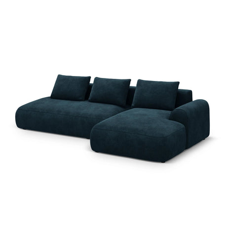 Calma 5-Sitzer Ecksofa mit Schlaffunktion und Stauraum, Rechte Seite, aus Samt in Tiefes Petrol (Vogue 13), 275x142x84 cm von Cosmopolitan Design – Bild 3