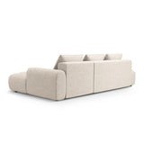 Calma 5-Sitzer Ecksofa mit Schlaffunktion und Stauraum, Rechte Seite, aus Strukturierter Stoff in Hellbeige (Baltimore Sand), 275x142x84 cm von Cosmopolitan Design – Bild 5