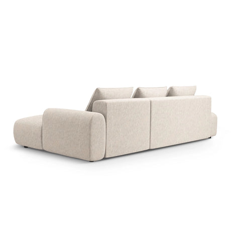 Calma 5-Sitzer Ecksofa mit Schlaffunktion und Stauraum, Rechte Seite, aus Strukturierter Stoff in Hellbeige (Baltimore Sand), 275x142x84 cm von Cosmopolitan Design – Bild 5