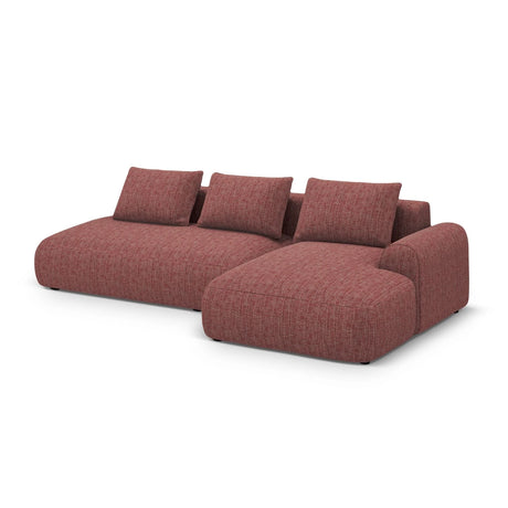 Calma 5-Sitzer Ecksofa mit Schlaffunktion und Stauraum, Rechte Seite, aus Strukturierter Stoff in Rot (Baltimore Marsala), 275x142x84 cm von Cosmopolitan Design – Bild 3
