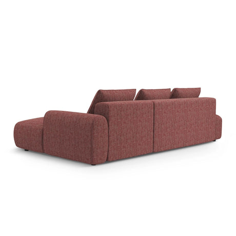 Calma 5-Sitzer Ecksofa mit Schlaffunktion und Stauraum, Rechte Seite, aus Strukturierter Stoff in Rot (Baltimore Marsala), 275x142x84 cm von Cosmopolitan Design – Bild 5