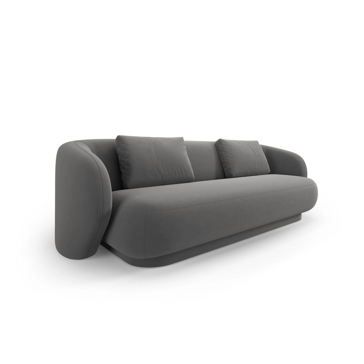 Camden 3-Sitzer Sofa aus Samt in Warmes Grau (Casino Anthracite), 204x102x72 cm von Cosmopolitan Design – Bild 1