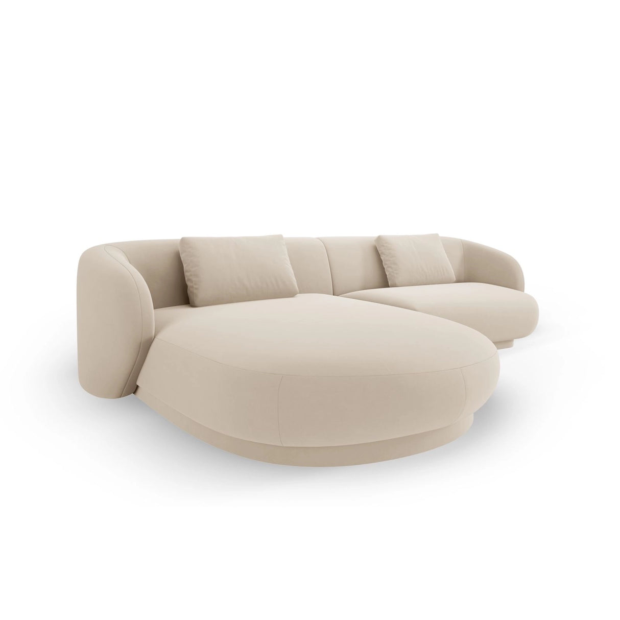 Camden 4-Sitzer Ecksofa, Linke Seite, aus Samt in Beige (Casino Beige), 289x177x72 cm von Cosmopolitan Design – Bild 4