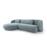 Camden 4-Sitzer Ecksofa, Linke Seite, aus Samt in Hellblau (Casino Safira), 289x177x72 cm von Cosmopolitan Design – Bild 1