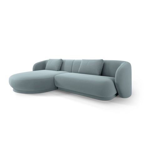Camden 4-Sitzer Ecksofa, Linke Seite, aus Samt in Hellblau (Casino Safira), 289x177x72 cm von Cosmopolitan Design – Bild 1