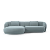 Camden 4-Sitzer Ecksofa, Linke Seite, aus Samt in Hellblau (Casino Safira), 289x177x72 cm von Cosmopolitan Design – Bild 3