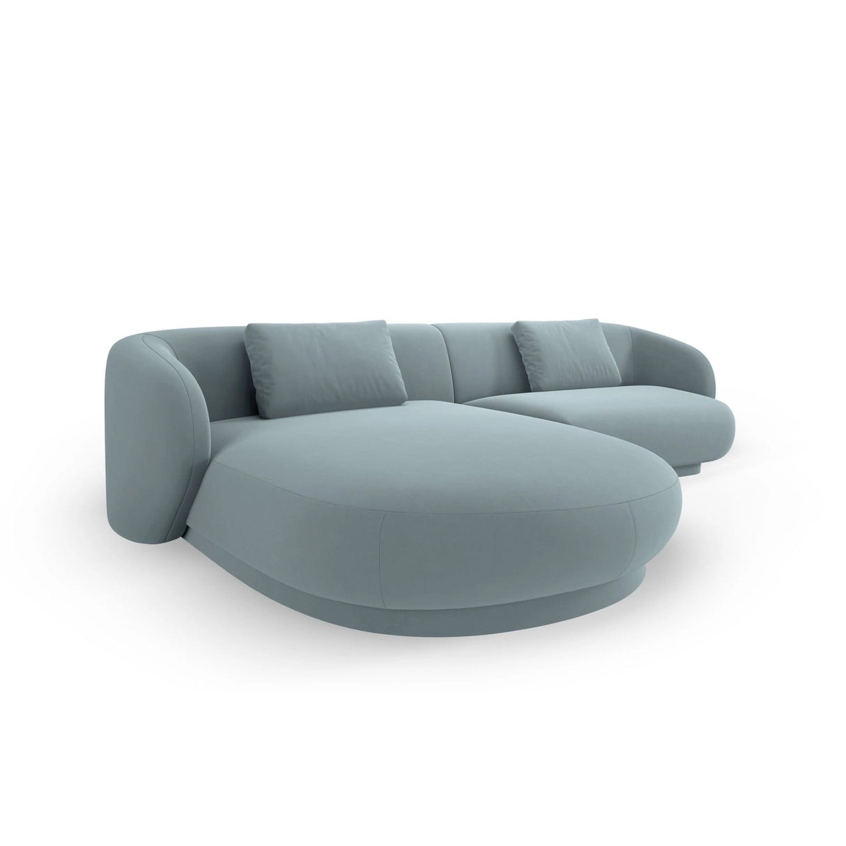 Camden 4-Sitzer Ecksofa, Linke Seite, aus Samt in Hellblau (Casino Safira), 289x177x72 cm von Cosmopolitan Design – Bild 4