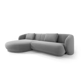 Camden 4-Sitzer Ecksofa, Linke Seite, aus Samt in Hellgrau (Casino Ash), 289x177x72 cm von Cosmopolitan Design – Bild 1